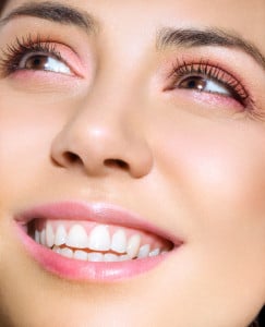 Smiling woman with perfect makeup